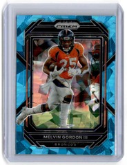 2022 Panini Prizm Blue Ice #88 Melvin Gordon III 46/99 Denver Broncos